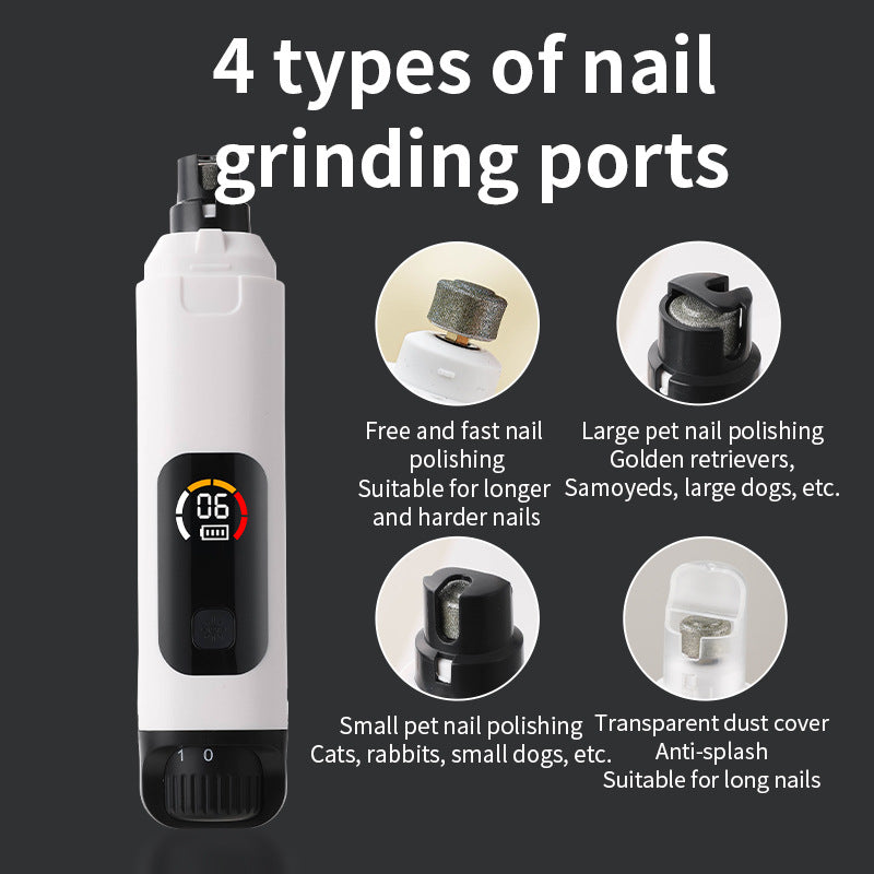 6-Speed Electric Pet Nail Grinder with LED Light for Dogs and Cats