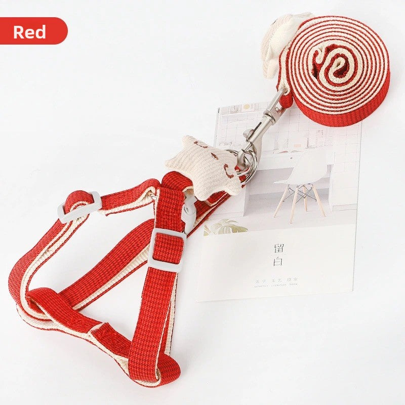 Cute small dog harness with wings and polka dot designs