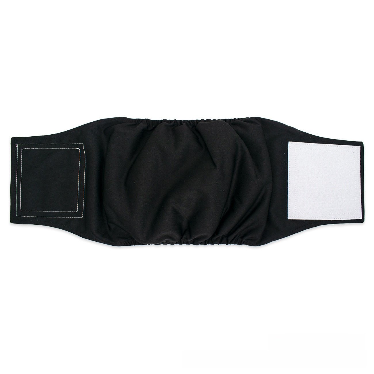 Reusable male dog belly band with waterproof outer layer in Blue, close-up detail