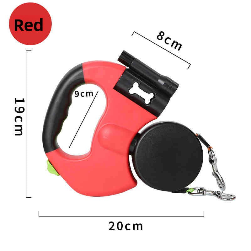 Dual retractable lead for two dogs, ideal for everyday use