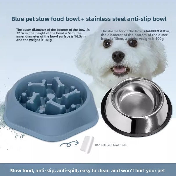 Extra Large Anti-Tipping Slow Feeder Dog Bowl for Large Breeds in Four Colours