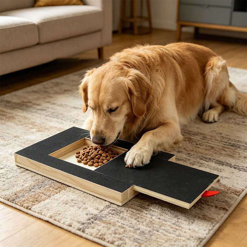 Wooden Dog Nail Scratch Board with Pull-Out Sandpaper File