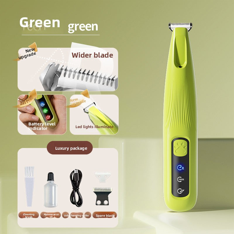 Quiet Cordless Pet Clipper with LED Light and Digital Display