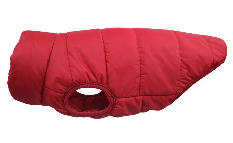 Thick padded dog vest coat for cold weather in Navy Blue, material detail