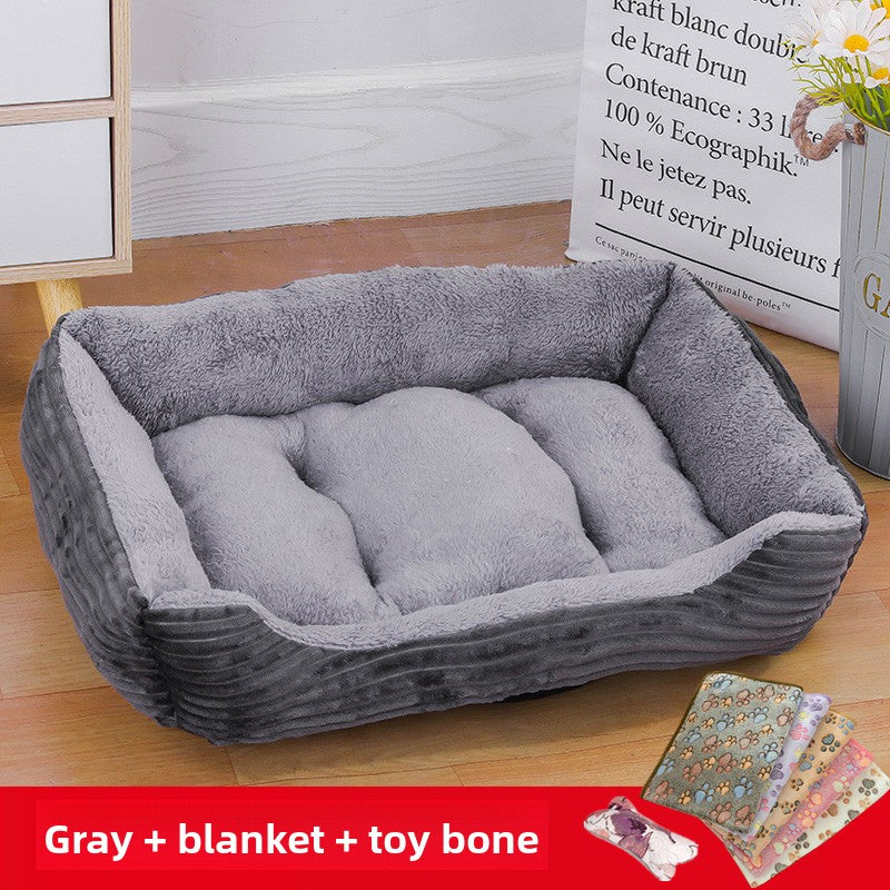 All-season pet bed with blanket and toy bone for cats and dogs, photo 14
