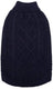 Cable knit roll neck dog jumper in wool knit in Pink, in a home setting