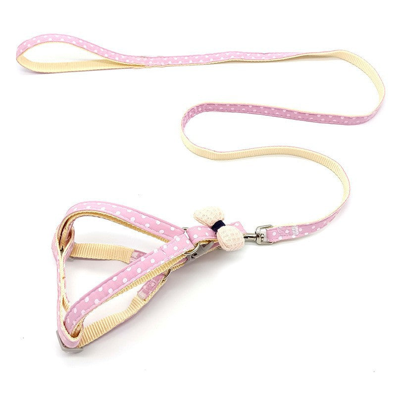 Printed chest harness and lead set for small dogs, 2 sizes available