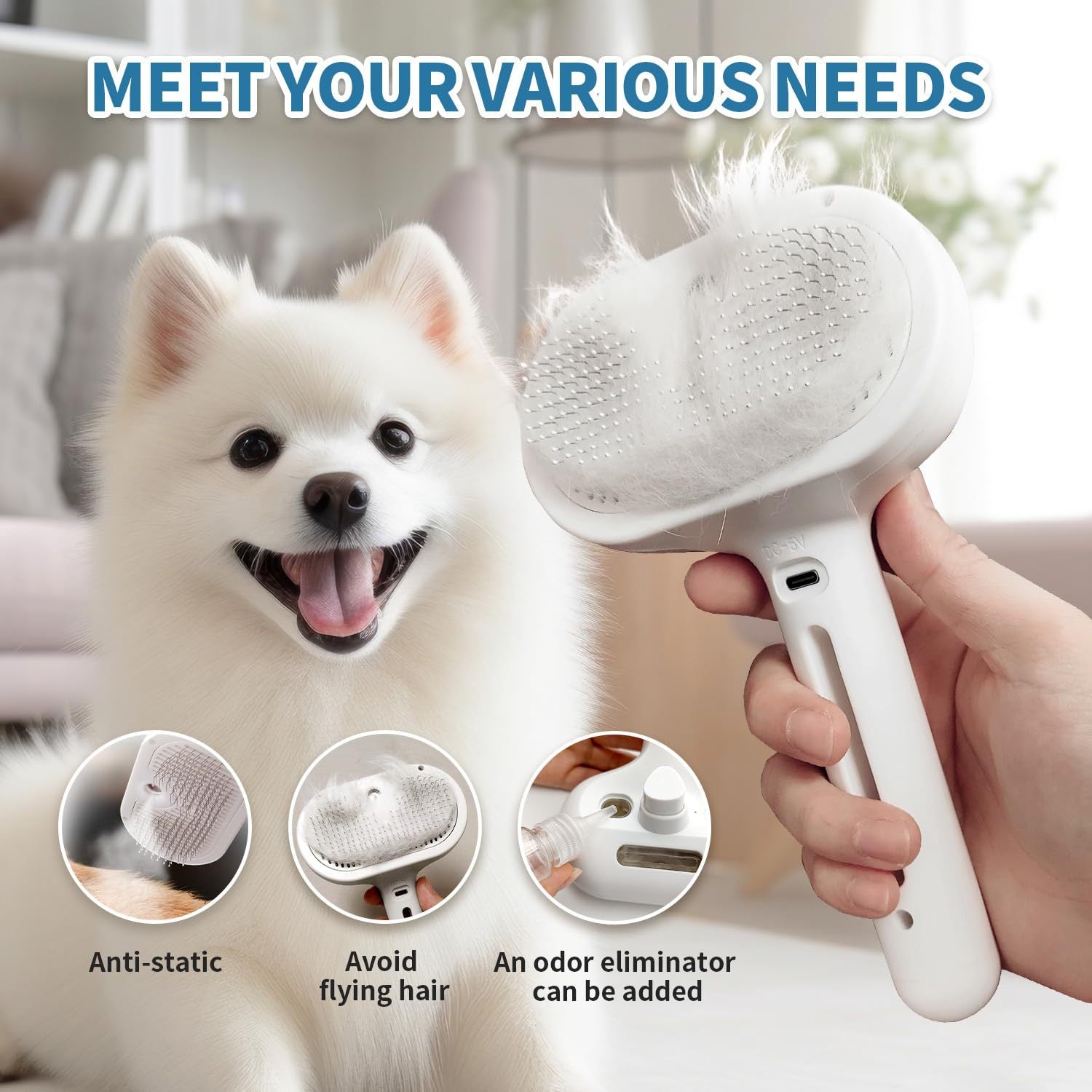 Spray Slicker Brush to Reduce Static and Flyaway Hair, Gift Boxed