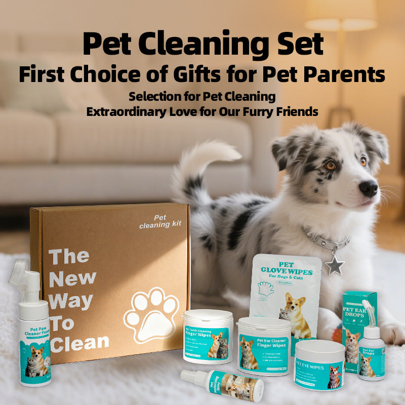 Pet Cleaning Supplies Gift Box with Moisturising Wipes