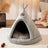 Yurt style cat tent kennel with brown elk print, product image 10