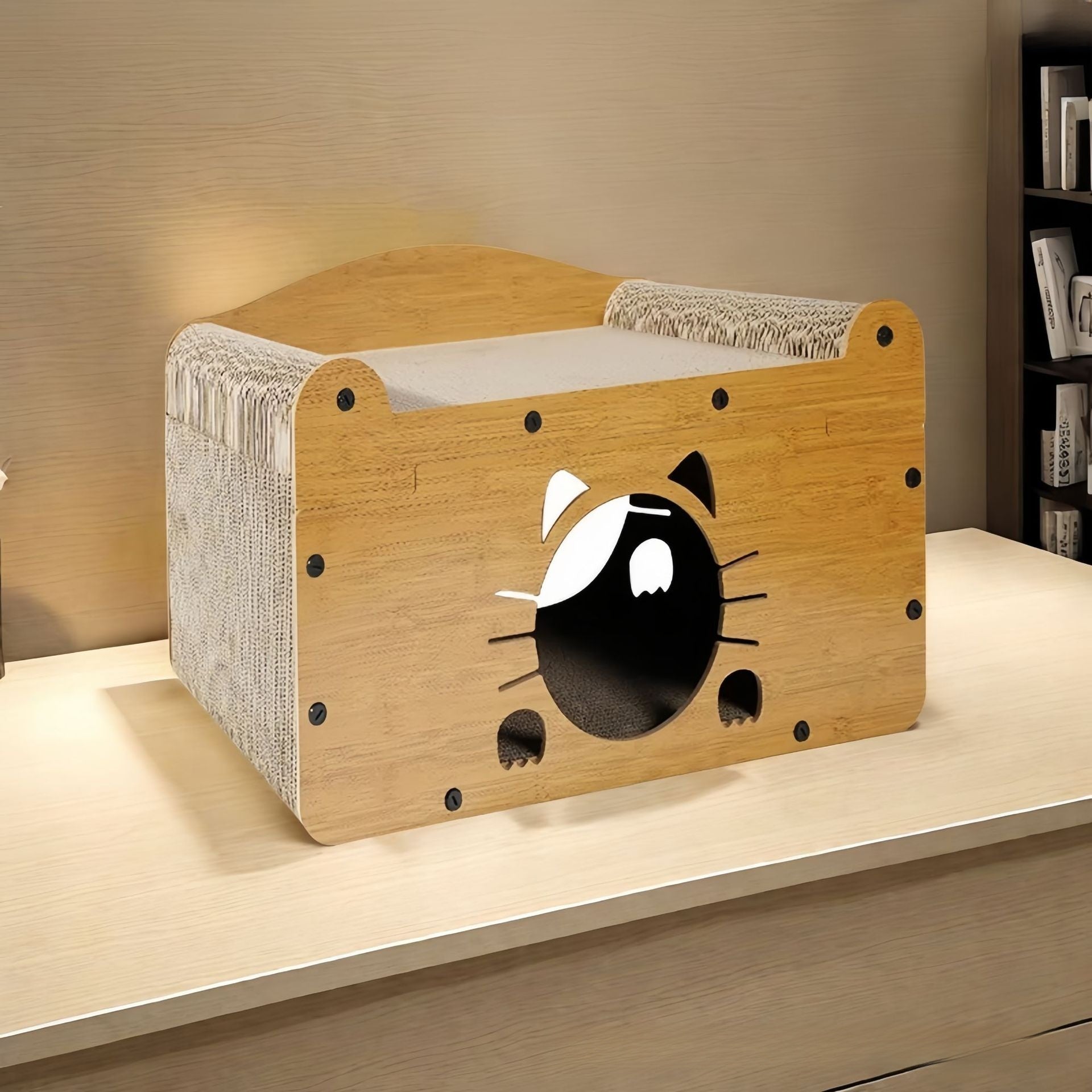 Double layer cat scratcher nest in TV design, view 21