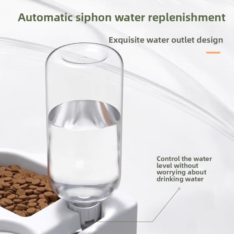 Pet Bowl Space Saving Anti Rollover Wet Mouth Prevention Cat Bowl Pet Automatic Drinker