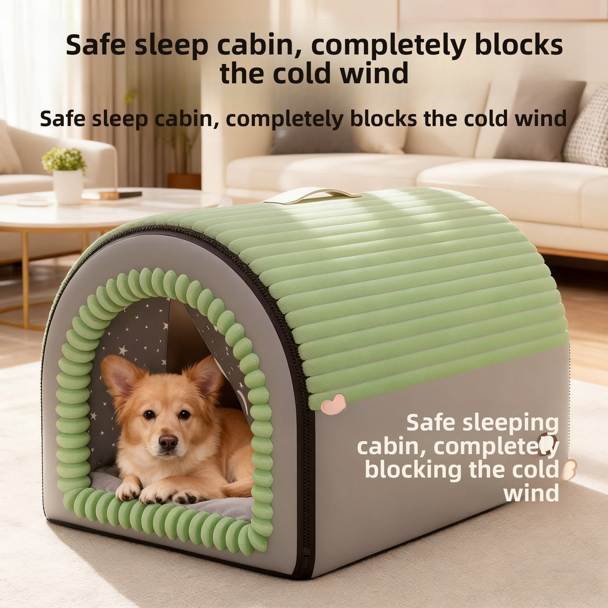 Enclosed pet bed with removable cover, main product photo