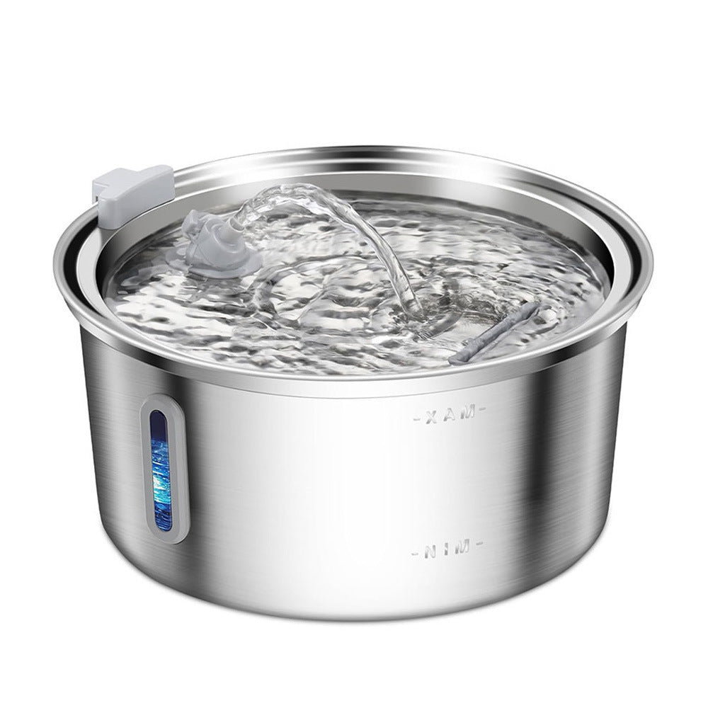 3.2L Stainless Steel Pet Water Fountain with Triple Filtration and Detachable Design