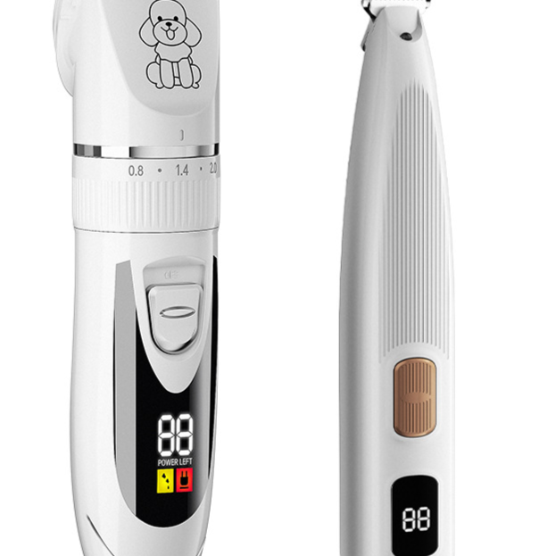 Rechargeable Pet Hair and Paw Trimmer with Dual LCD Display