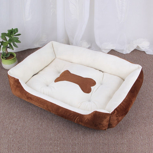 Semi-Enclosed Warm Pet Sleeping Bed with Thick Padding