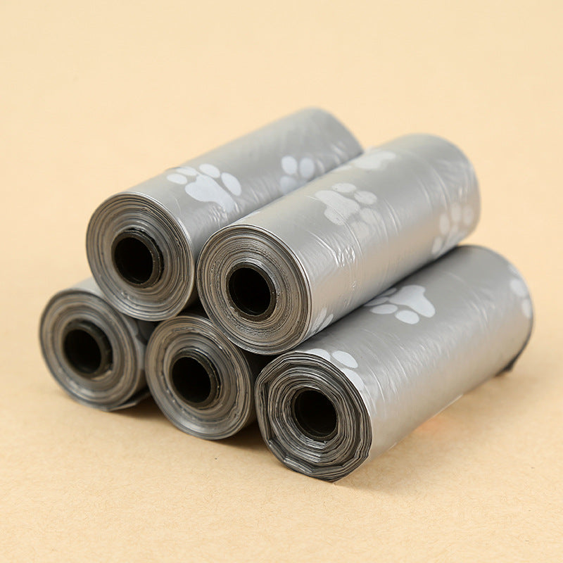 Pet Waste Bags on Rolls with Cat Paw Print, Leak-Proof