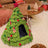 Felt Christmas tree cone cat bed in yellow and white, product image 9