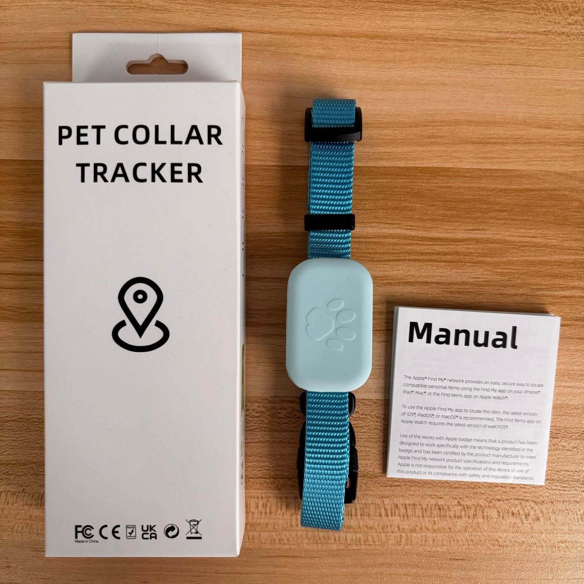 Mini Bluetooth Pet Tracker with Alarm, Anti-Lost Collar Locator