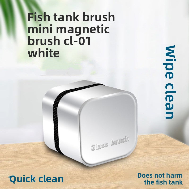 Magnetic double sided aquarium glass cleaner, black or white, view 1