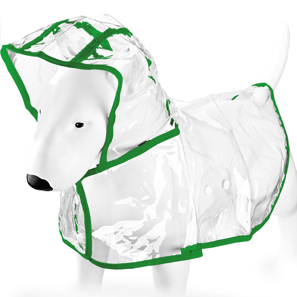 Transparent dog rain poncho with coloured trim, available in 7 colours, image 39