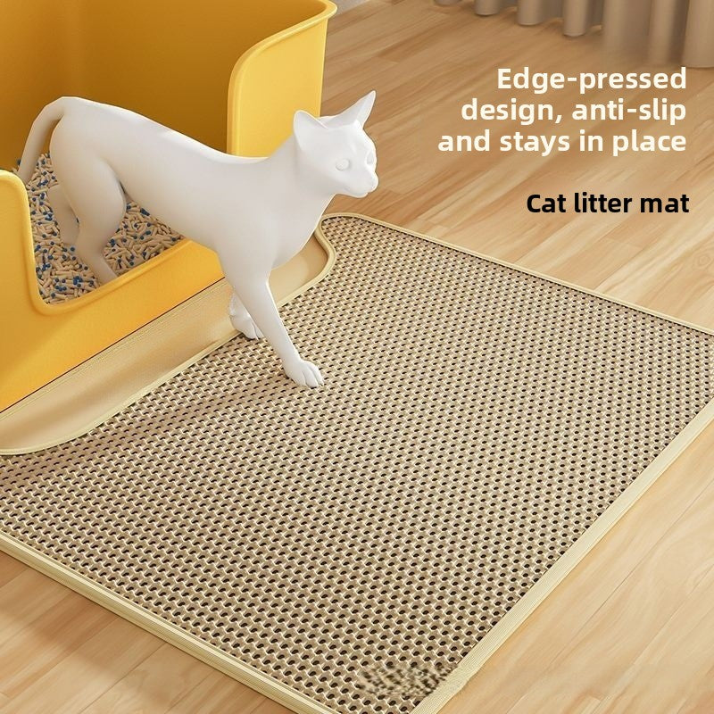 Double Layer EVA Cat Litter Mat with Waterproof Base