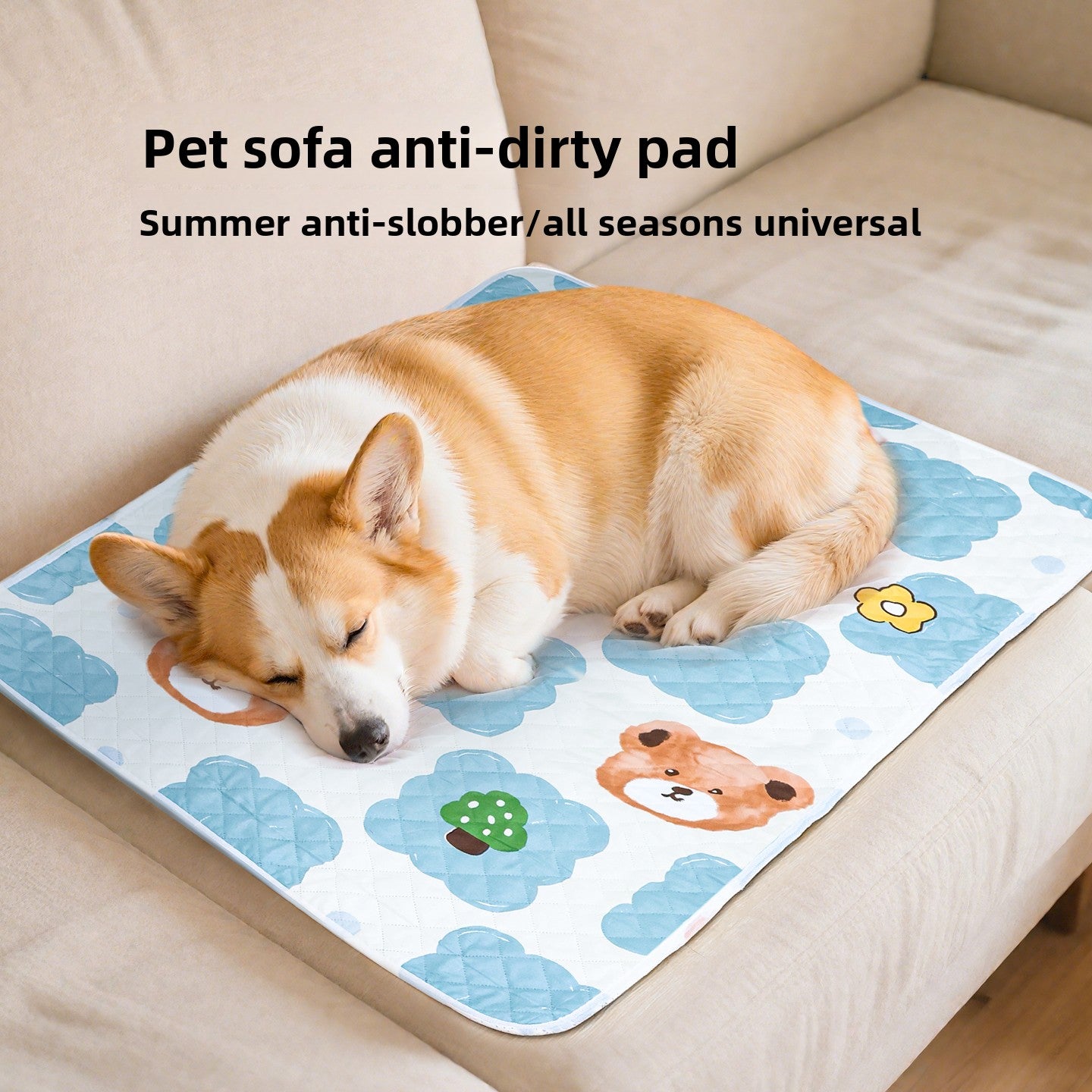 Waterproof non-slip pet mat with cute print, photo 1 of 14