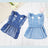 Embroidered cotton denim dress for small dogs, available in 2 colours, image 2