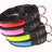 USB rechargeable LED dog collar glowing red at night
