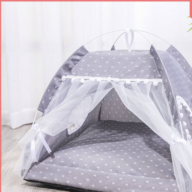 Pink enclosed cat tent bed with soft lining, view 27