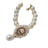 Double layer vintage pearl collar with gemstone flowers, product image 5