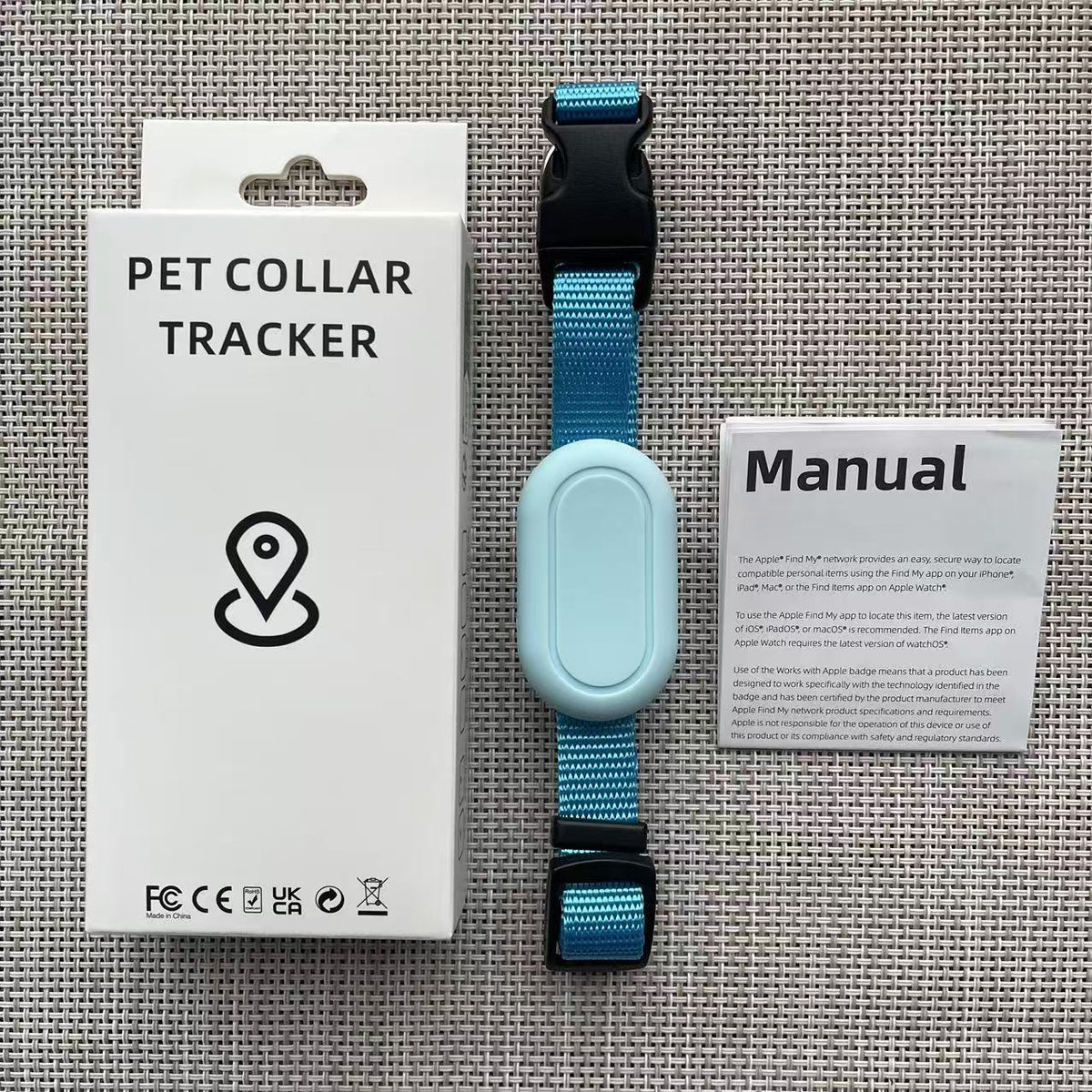 Bluetooth pet tracker tag for cats and dogs, in use with a pet