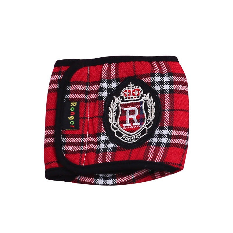 Washable cotton male dog belly band in Pig, top view