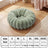 Grey bear paw shaped round plush pet bed, view 77