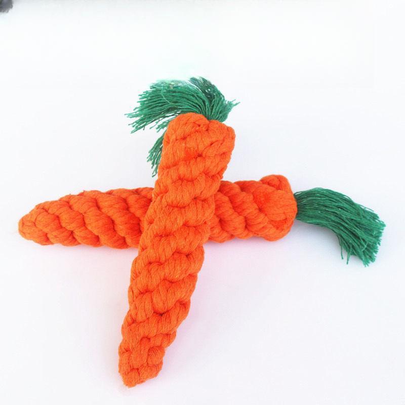 Woven carrot chew toy for small dogs teeth cleaning - photo 1