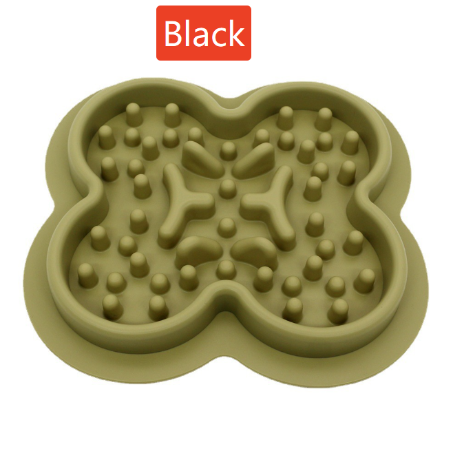 Non-Slip Silicone Slow Feeding Mat Bowl for Dogs and Cats in Square or Round Shape