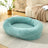Raised edge cotton dog bed with curved sides and soft cushion, photo 68