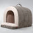 Azure blue semi enclosed roof shaped cat house bed, view 13