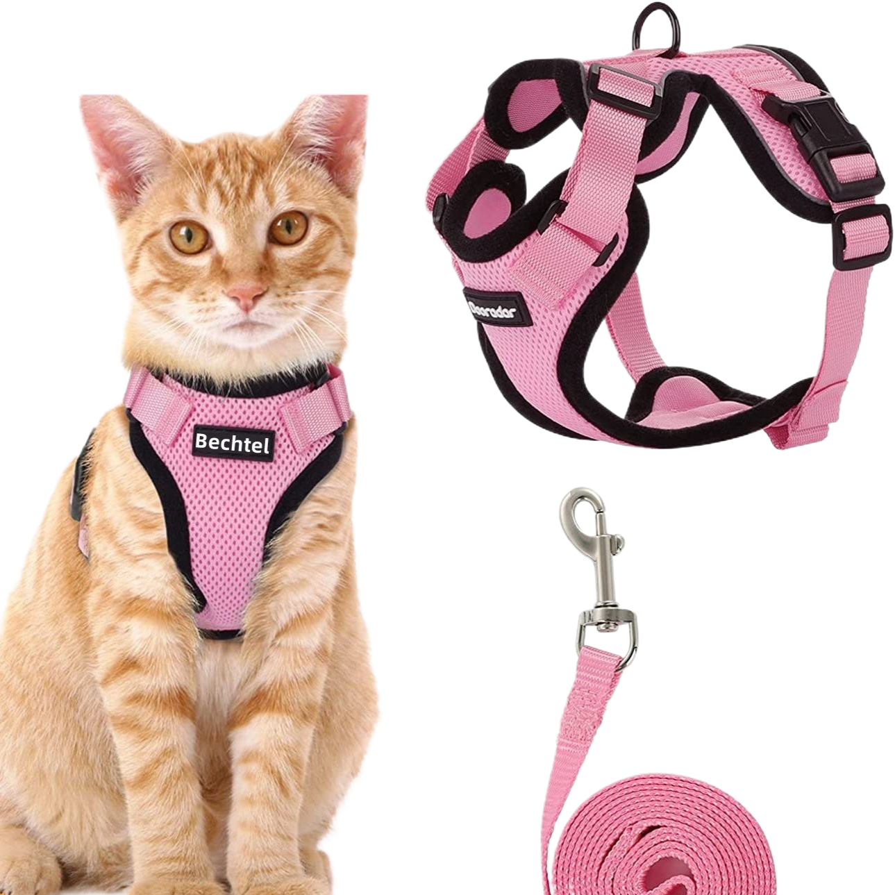 Reflective vest harness with adjustable lead, available from Pet Royale UK