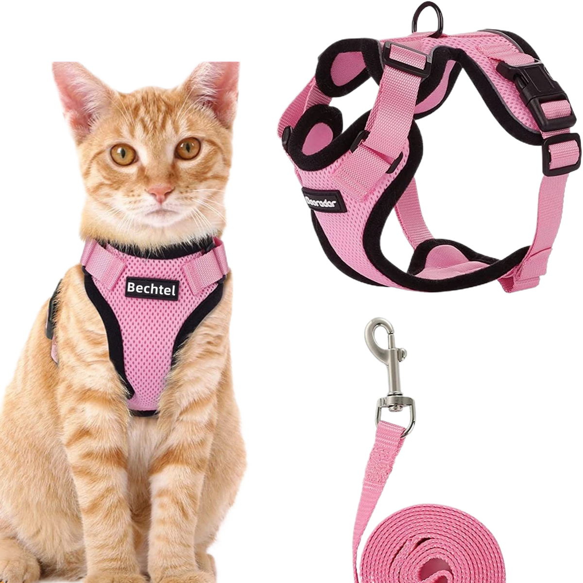 Reflective vest harness with adjustable lead, available from Pet Royale UK