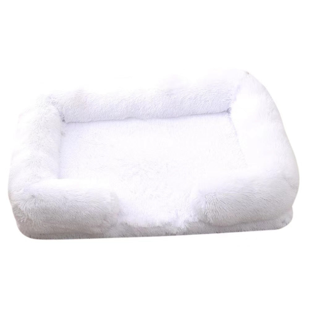 Round Enclosed Plush Cat Bed for Cats and Small Dogs