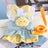 Princess cotton dog dress with matching lead in Yellow Dress, front view