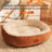 Fleece-lined oval pet bed for winter, extra detail view