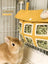 Hanging fabric hay feeder bag for rabbits and guinea pigs, view 1