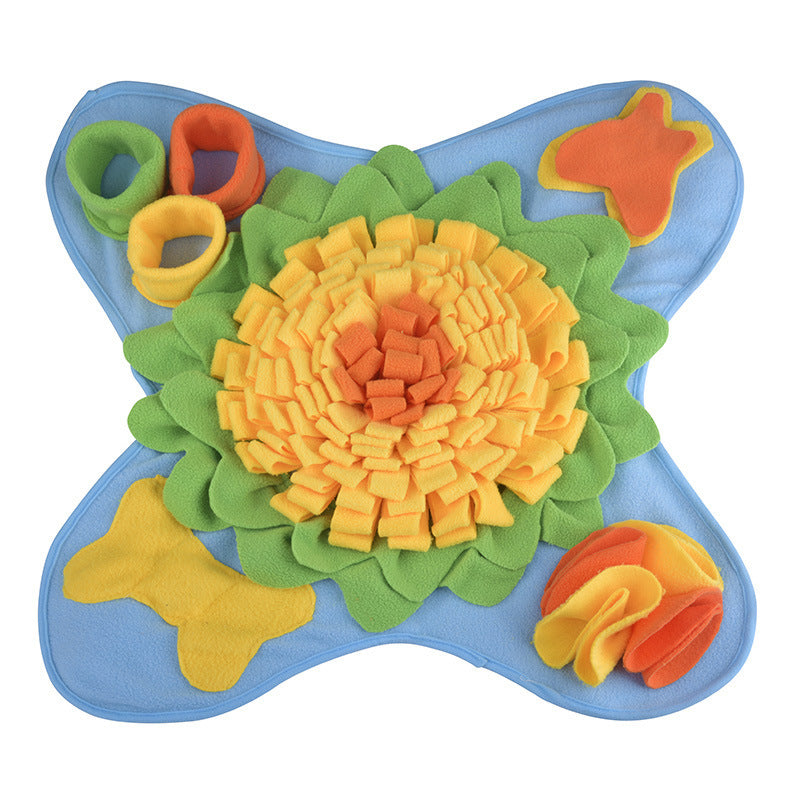 Blue dog snuffle mat with fleece strips for foraging, photo 9
