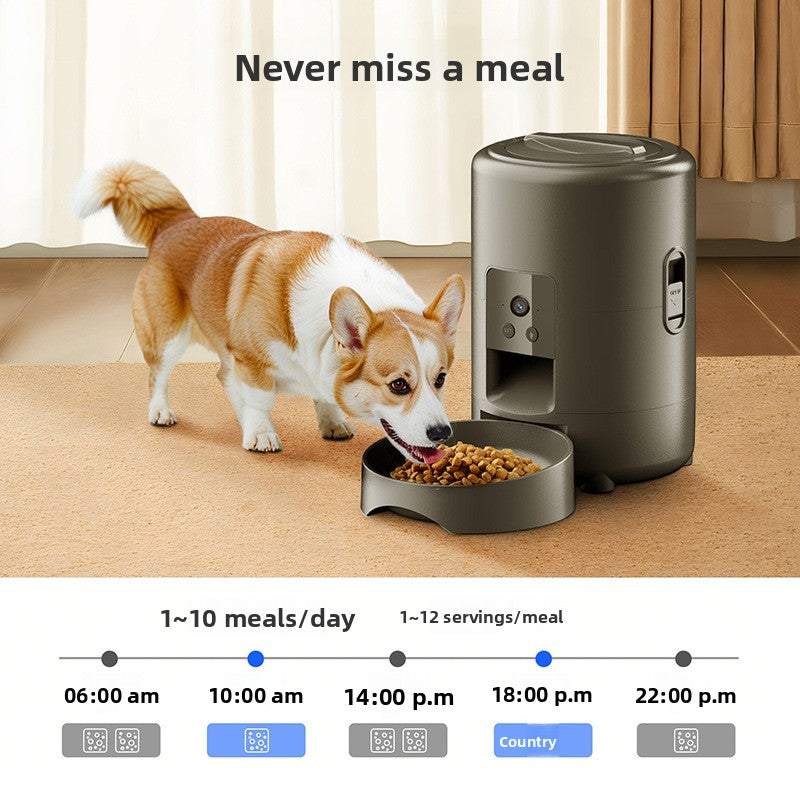 Smart Pet Feeder 2L with Timer, Portion Control and WiFi Control for Cats and Dogs