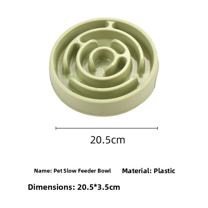 Slow Feed Dog Bowl with Anti-Slip Base, 20.5cm Interactive Maze Pet Dish in Three Colours