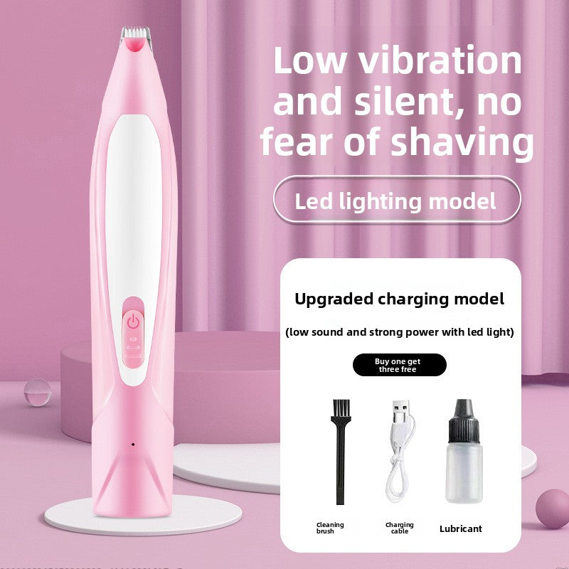 Silent LED Pet Hair Trimmer with Safety Guard for Dogs and Cats
