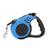 Automatic retractable dog leads shown in five bright colours