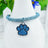 Cat paw rhinestone chain collar in gold and white for cats